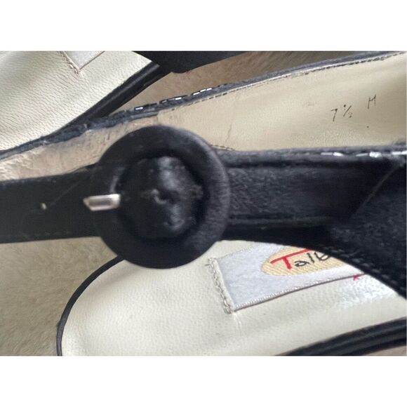 Vintage TALBOTS Satin with beads and genuine leather inside the sole Hills Pun - Picture 8 of 8
